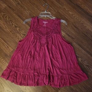 Torrid Hot Pink Sleeveless Crochet Blouse